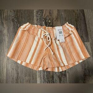 Roxy Oceanside orange and white striped shorts